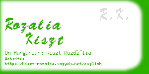 rozalia kiszt business card